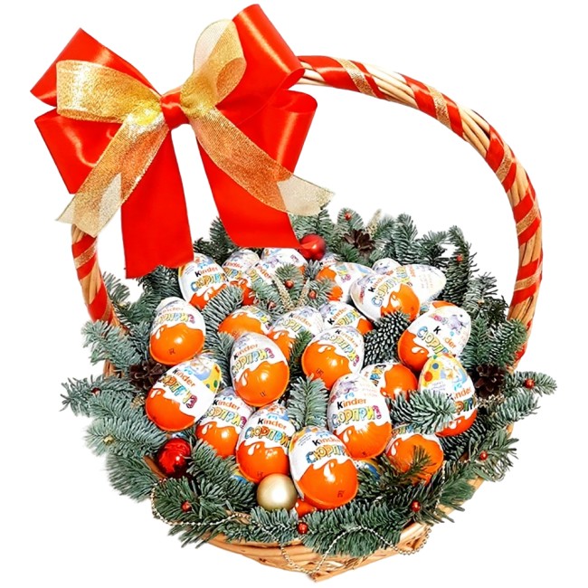 Букет цветов "Новогодняя корзина №8"